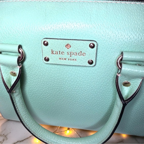 Kate Spade Alessa Wellesley Robin’s Egg Blue Leather Satchel Crossbody 🩵 EUC - Picture 3 of 13